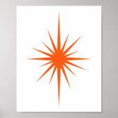 Orange Atomic Sternexplosion Mitte Jahrhundert Mod Poster (Vorne)