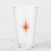 Orange Atomic Sternexplosion Retro Midjahrhundert Glas (Rückseite)