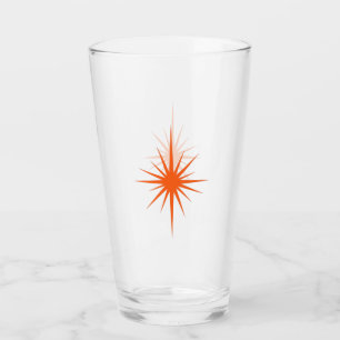 Orange Atomic Sternexplosion Retro Midjahrhundert Glas