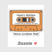 Orange Audio Cassette Tape Aufkleber (Blatt)