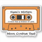 Orange Audio Cassette Tape Aufkleber (Vorderseite)