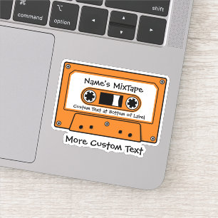 Orange Audio Cassette Tape Aufkleber