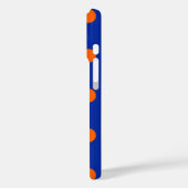 Orange auf Blau Punkte Musterdesign  Case-Mate iPhone Hülle (Rückseite / Links)