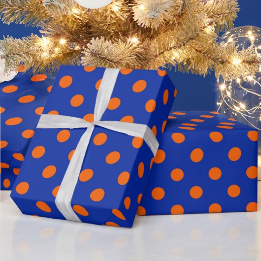 Orange auf Blau Punkte Musterdesign  Geschenkpapier