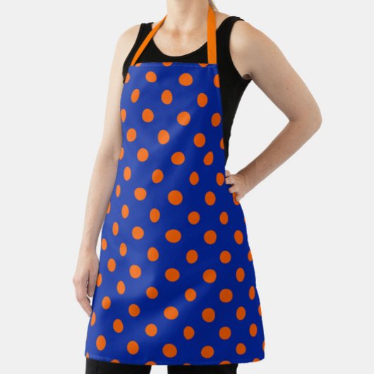 Orange auf Blau Punkte Musterdesign  Schürze
