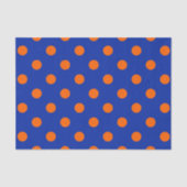 Orange auf Blau Punkte Musterdesign Seidenpapier (Vorderseite)
