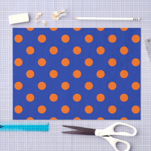 Orange auf Blau Punkte Musterdesign Seidenpapier