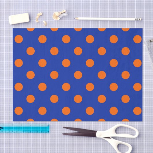 Orange auf Blau Punkte Musterdesign Seidenpapier