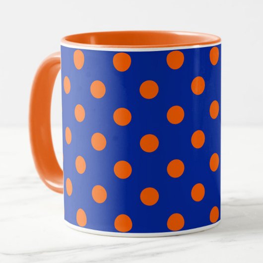 Orange auf Blau Punkte Musterdesign  Tasse