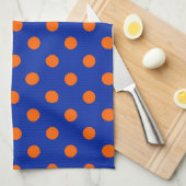 Orange auf blauem Punkte-Muster-Design Geschirrtuch (Viertel Falte)