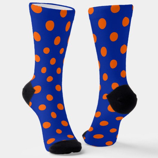Orange auf blauem Punkte-Musterdesign Socken