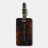 Orange auf dem schwarzen "Thorn" Gepäckanhänger (Vorderseite vertikal)