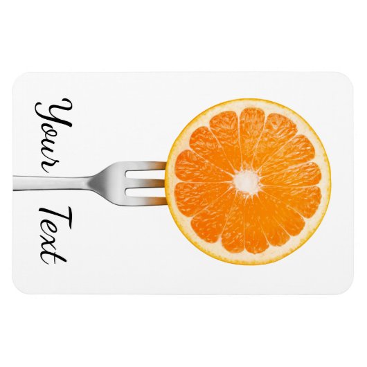 Orange auf einer Gabel Magnet (Horizontal)