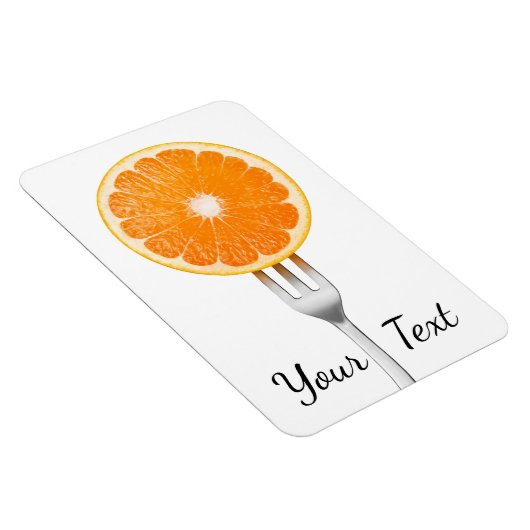 Orange auf einer Gabel Magnet (Rechte Seite)