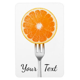 Orange auf einer Gabel Magnet