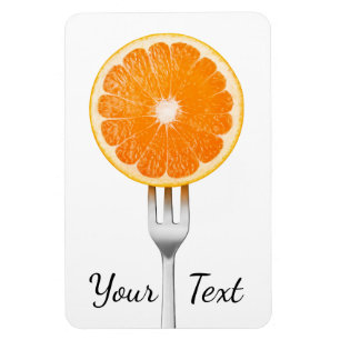 Orange auf einer Gabel Magnet