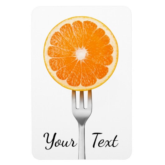 Orange auf einer Gabel Magnet (Vertikal)