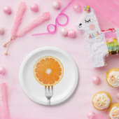 Orange auf einer Gabel Pappteller (Party)