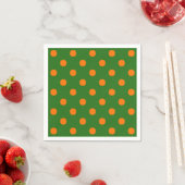 Orange auf Green Polka Dots Design Serviette (Beispiel)