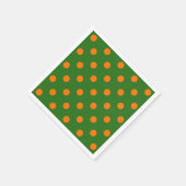 Orange auf Green Polka Dots Design Serviette (Ecke)