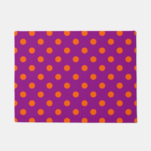 Orange auf Lila Polka Dots Design Fußmatte (Vorderseite)