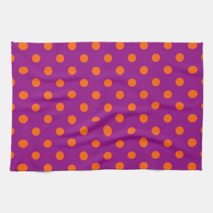 Orange auf Lila Polka Dots Design Geschirrtuch