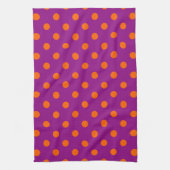 Orange auf Lila Polka Dots Design Geschirrtuch (Vertikal)