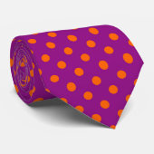 Orange auf Lila Polka Dots Design Krawatte (Gerollt)