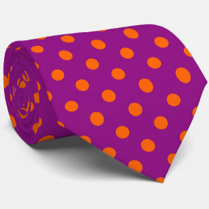 Orange auf Lila Polka Dots Design Krawatte