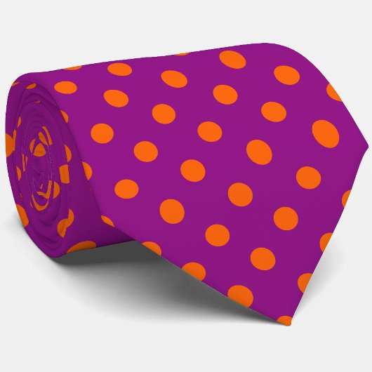 Orange auf Lila Polka Dots Design Krawatte