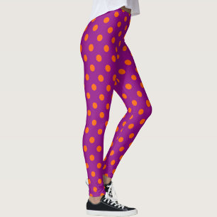 Orange auf Lila Polka Dots Design Leggings