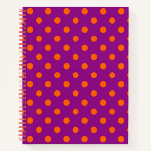 Orange auf Lila Polka Dots Design Notizblock