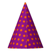 Orange auf Lila Polka Dots Design Partyhütchen (Rückseite)