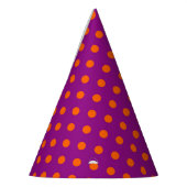 Orange auf Lila Polka Dots Design Partyhütchen (Links)