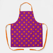 Orange auf Lila Polka Dots Design Schürze (Vorderseite)