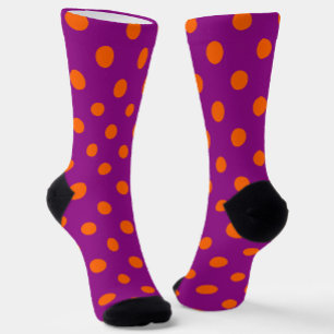 Orange auf Lila Polka Dots Design Socken