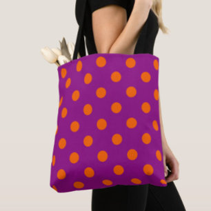 Orange auf Lila Polka Dots Design Tasche
