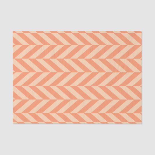Orange auf Peach Herringbone Seidenpapier (Vorderseite)