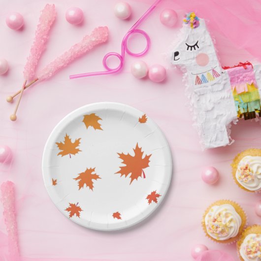 Orange auf Platte verlassen Pappteller (Party)