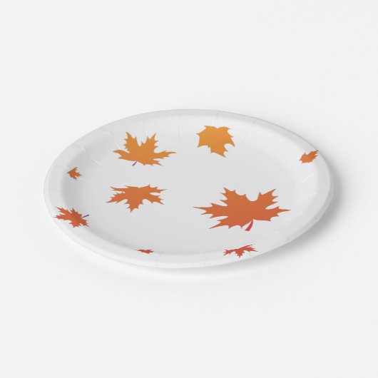 Orange auf Platte verlassen Pappteller (Schrägansicht)