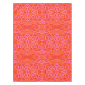Orange auf rosa geometrischer Muster-Tischdecke Tischdecke (Vorderseite)