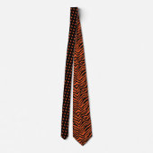 Orange auf schwarzen F-15E Muster Tiger Neck Tie Krawatte (Rückseite)