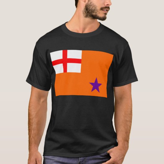 Orange Auftragsflagge T-Shirt (Vorderseite)