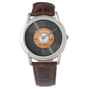 Orange Aufzeichnungs-Uhr des Vinyl45 U/min Armbanduhr