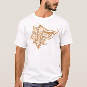 Orange Augen-Mandala T-Shirt