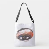 Orange Augenschminke-Kreuz-Leichensack Tragetaschen Mit Langen Trägern (Rückseite)