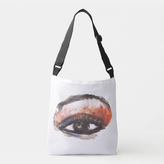 Orange Augenschminke-Kreuz-Leichensack Tragetaschen Mit Langen Trägern (Vorderseite)