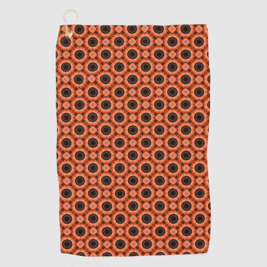 Orange Autumn Blumen Golf Towel Golfhandtuch (Vorderseite)