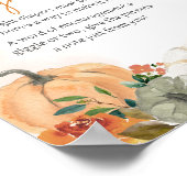 Orange Autumn Floral Pumpkin Late Night Diapers Poster (Ecke)