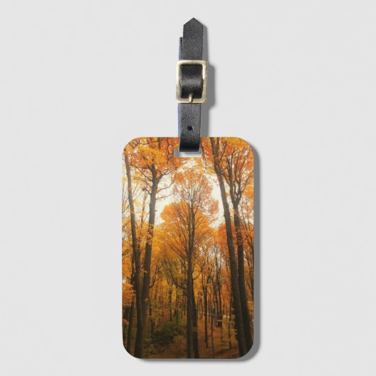 Orange Autumn Forest Gepäckanhänger (Vorderseite Vertikal)